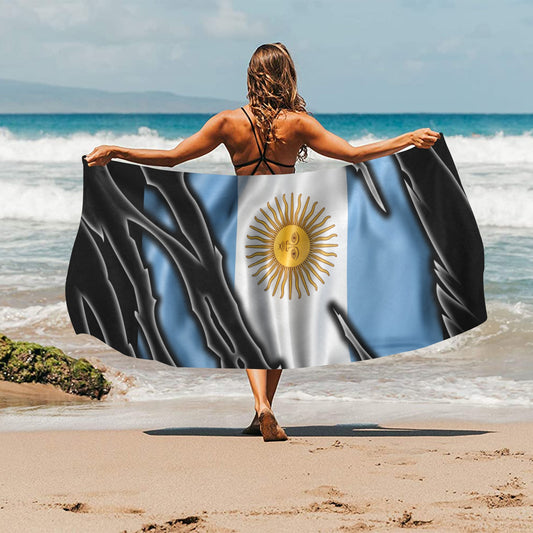 Flag Argentina patriot love Beach Towel 32"x 71"