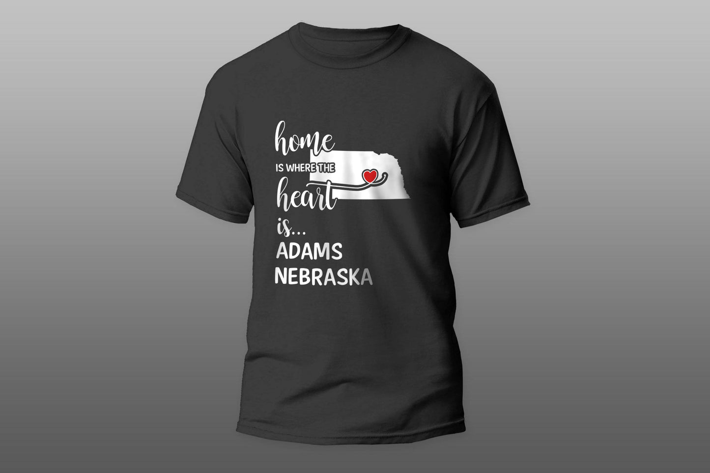 Adams County Nebraska Is Where My Heart Is Gift T-shirt - Top Content | POD Collection | Free Shipping