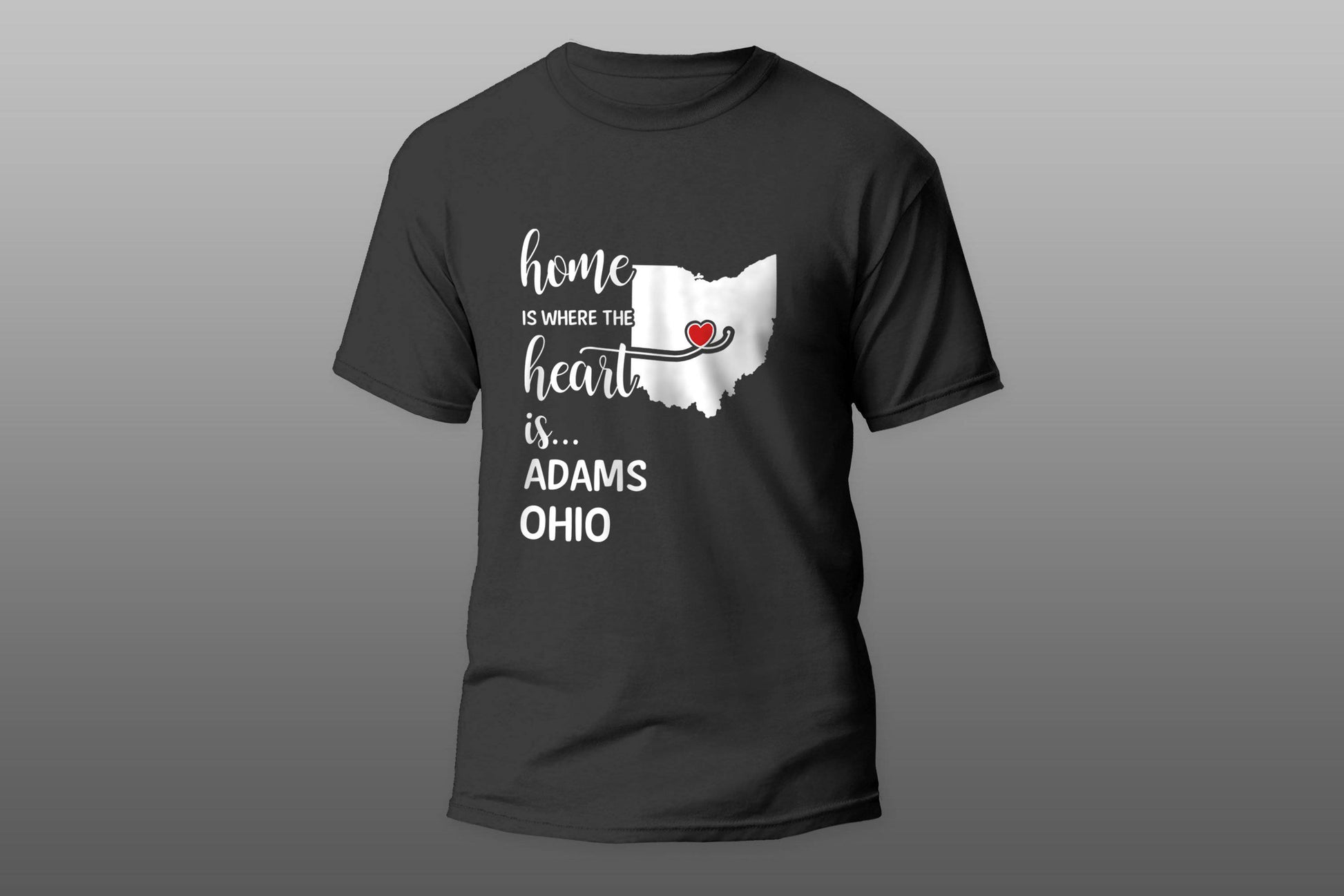 Adams County Ohio Is Where My Heart Is Gift T-shirt - Top Content | POD Collection | Free Shipping