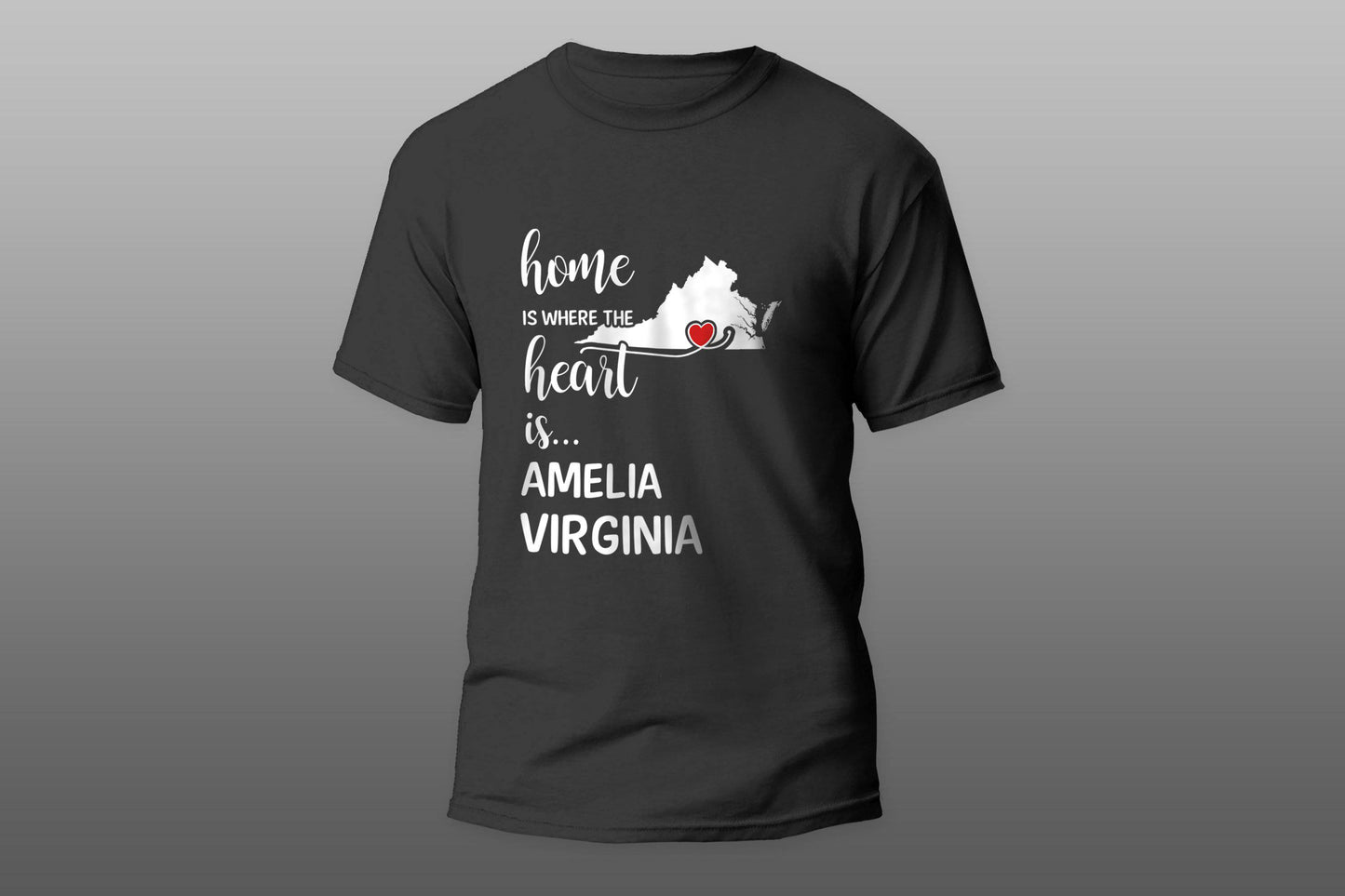 Amelia County Virginia Is Where My Heart Is Gift T-shirt - Top Content | POD Collection | Free Shipping