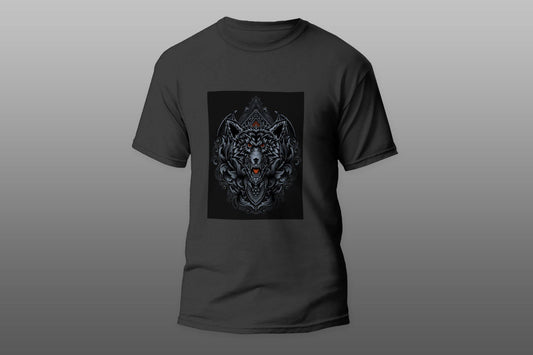 Angry Wolf Red Eyes Ornaments camiseta T-shirt - Top Content | POD Collection | Free Shipping