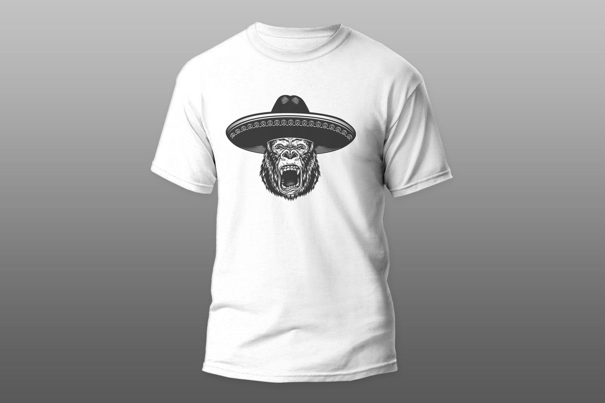 Angry gorilla with sombrero hat T-shirt - Top Content | POD Collection | Free Shipping