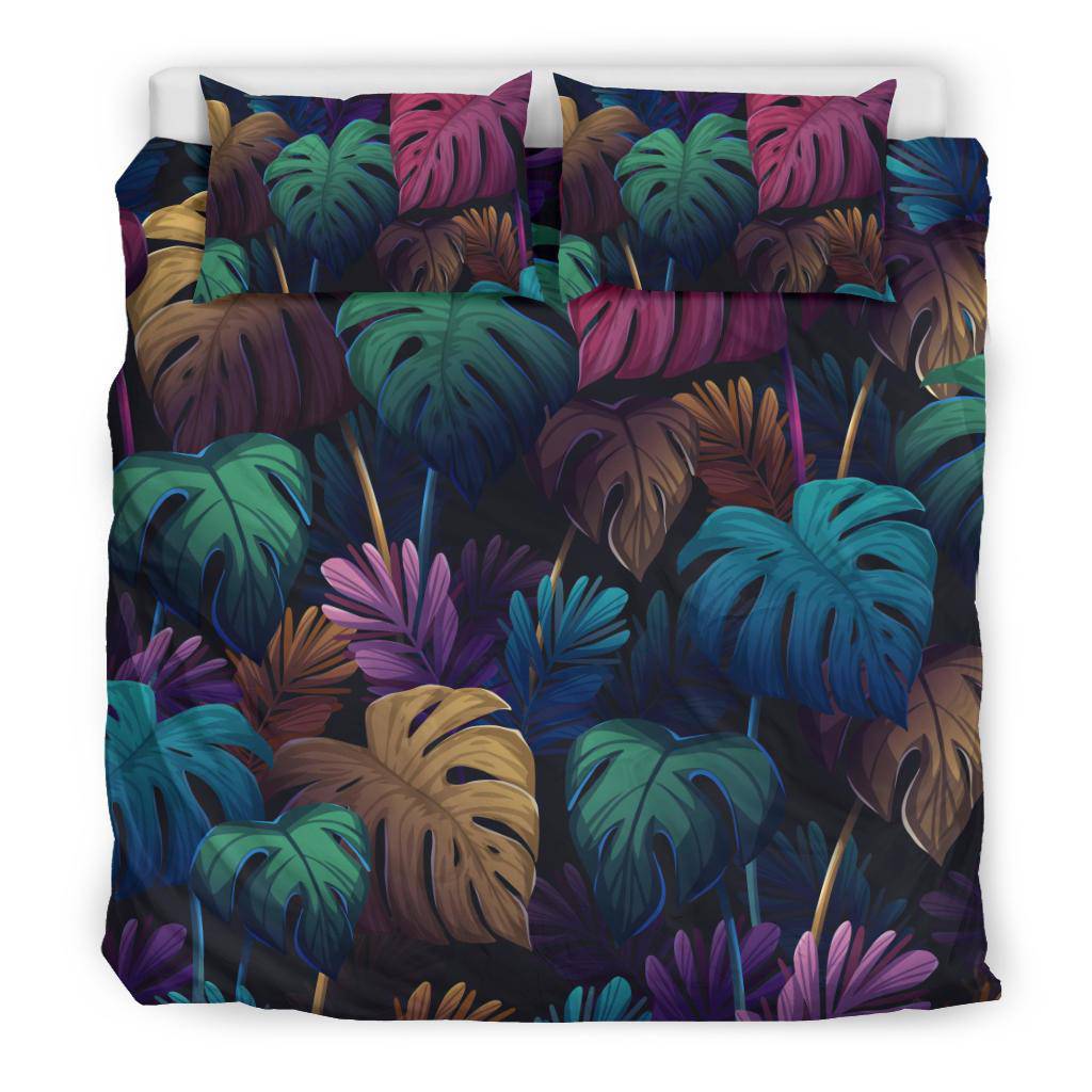 Colorful Monstera Leaves Bedding Set - Top Content | POD Collection | Free Shipping