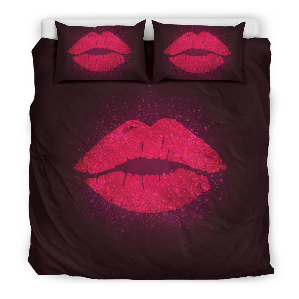 Pink Sparkling Lips Bedding Set - Top Content | POD Collection | Free Shipping