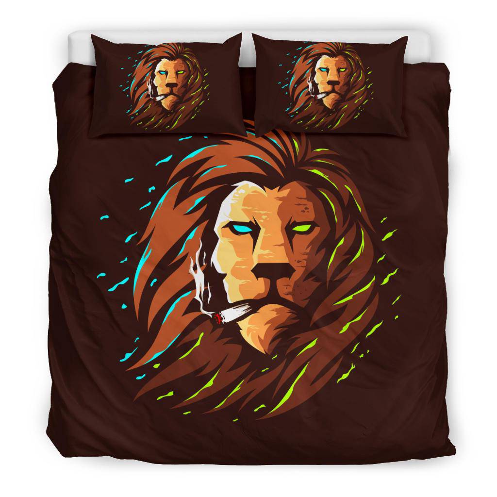 Colorful Lion With Marijuana Bedding Set - Top Content | POD Collection | Free Shipping