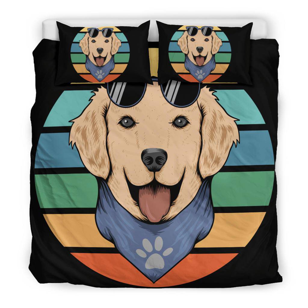 Retriever Dog Retro Bandana Bedding Set - Top Content | POD Collection | Free Shipping