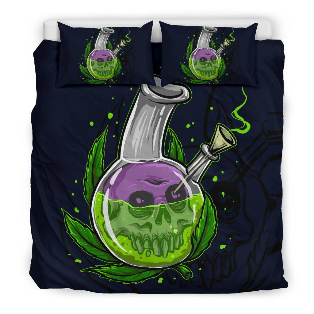 Skull Cannabis in Jar Bedding Set - Top Content | POD Collection | Free Shipping