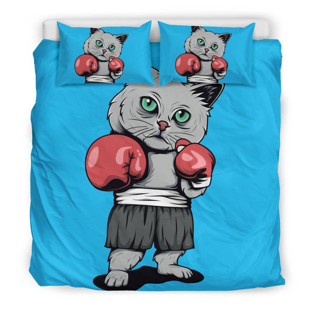 Boxing Cat Cartoon Bedding Set - Top Content | POD Collection | Free Shipping