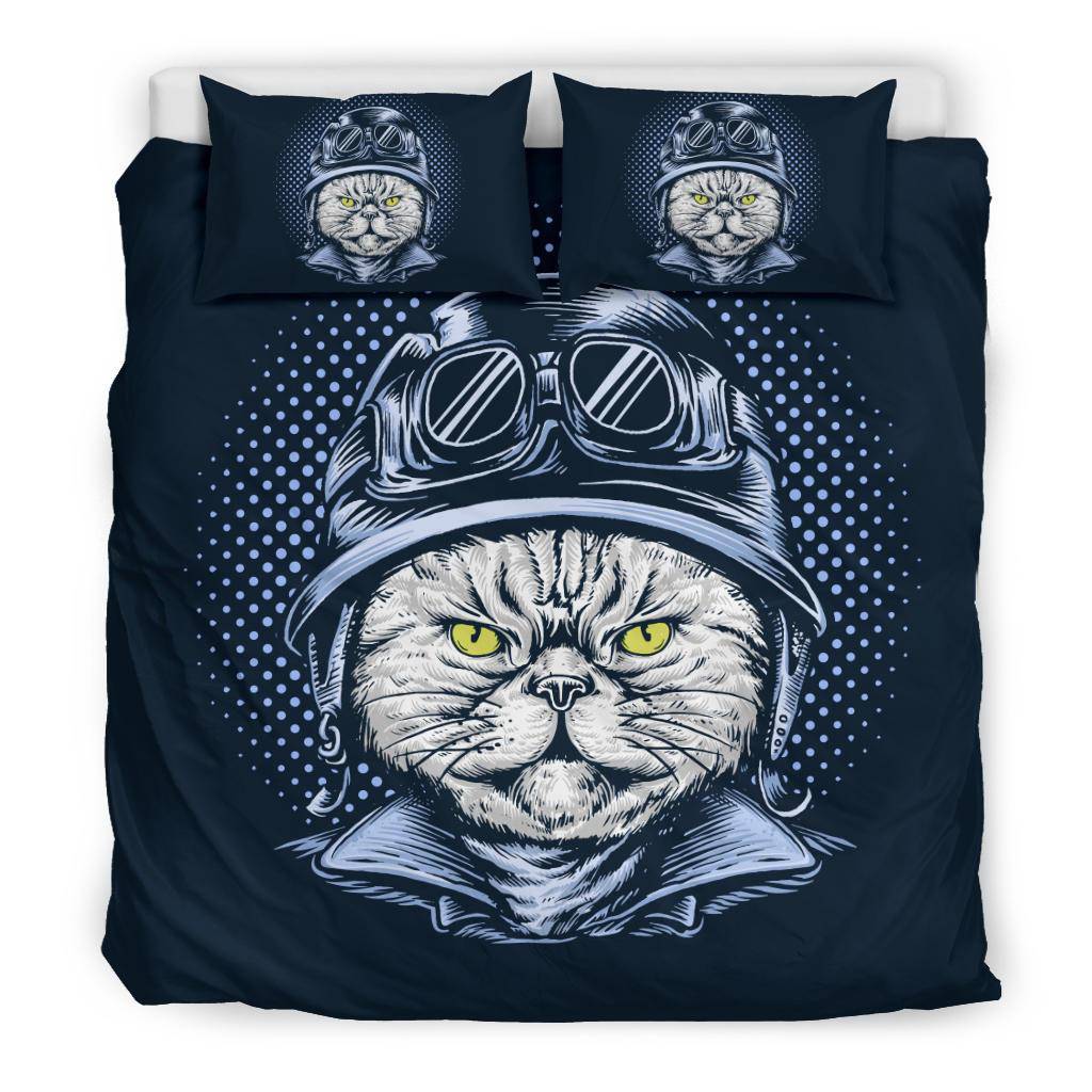 Cat With Helmet Bedding Set - Top Content | POD Collection | Free Shipping