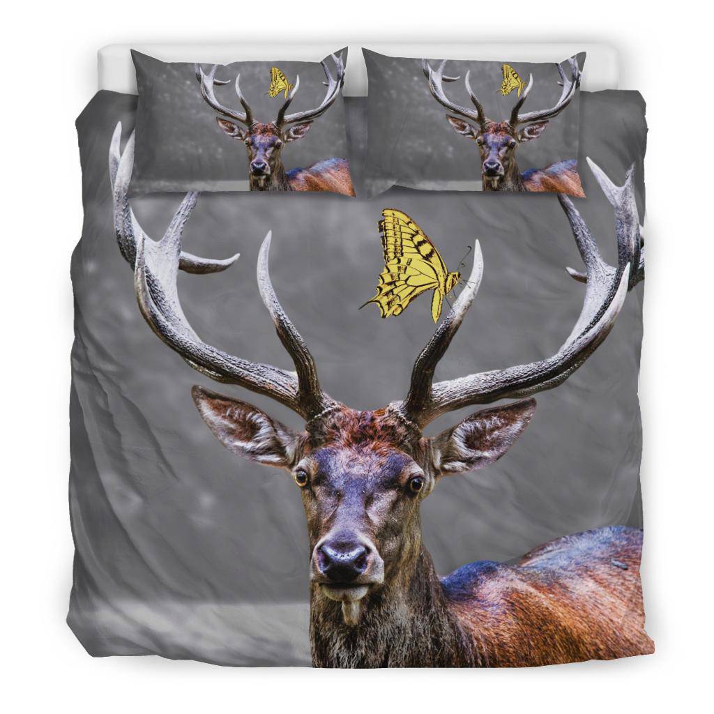 Elk and Yellow Butterfly Bedding Set - Top Content | POD Collection | Free Shipping