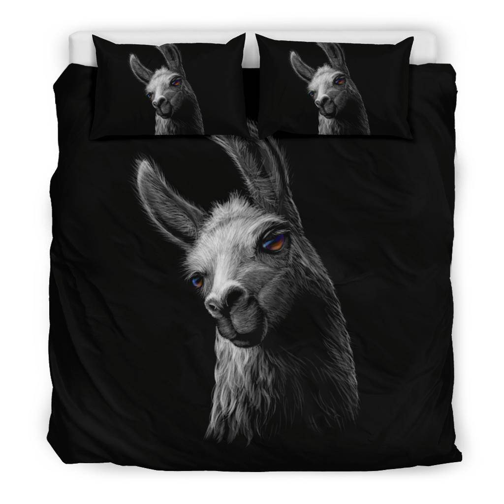 Llama Cartoon Black Bedding Set - Top Content | POD Collection | Free Shipping