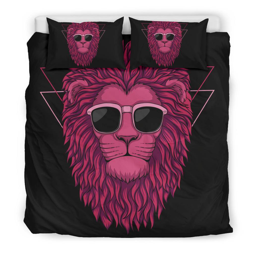 Pink Cool Lion Bedding Set - Top Content | POD Collection | Free Shipping