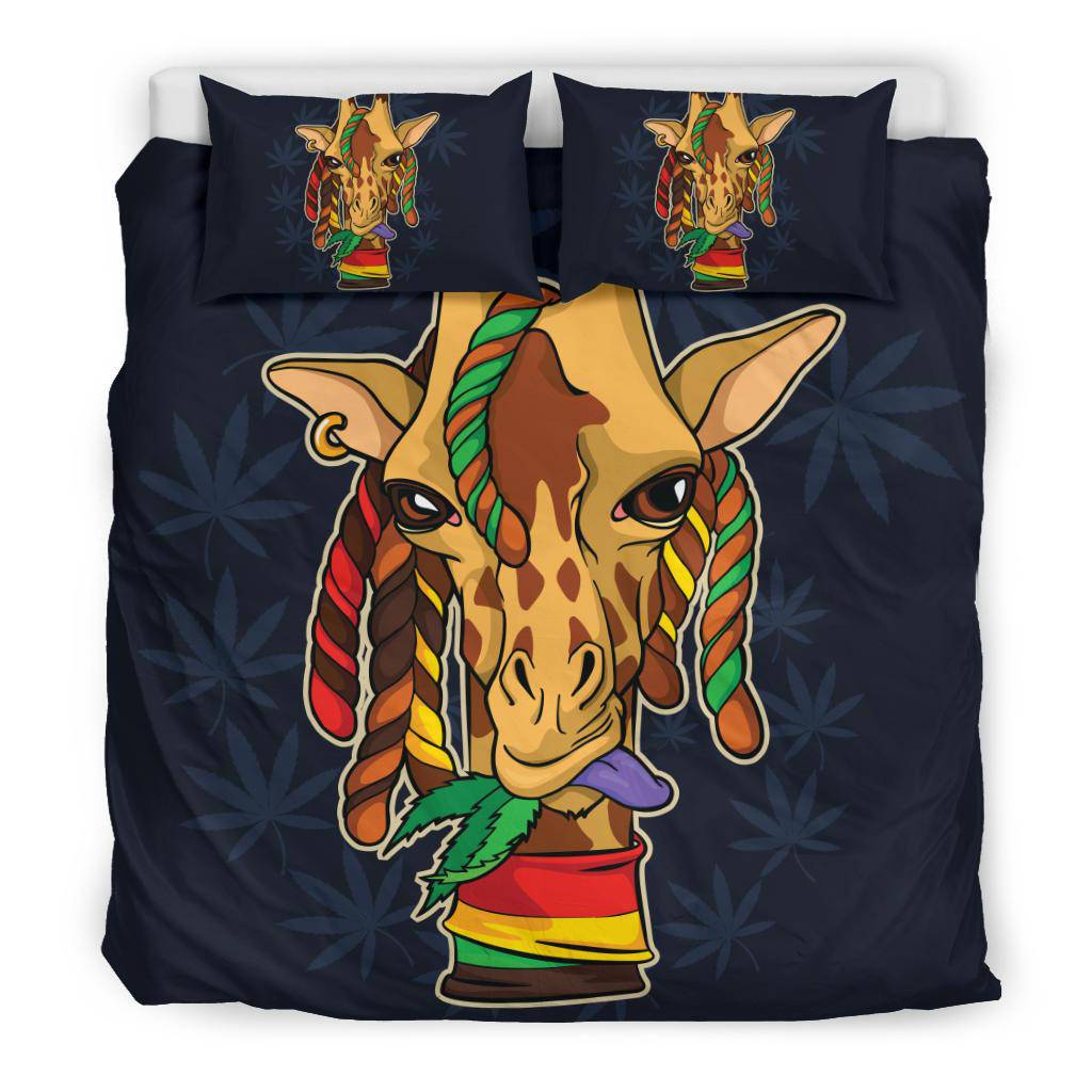 Rastafarian Giraffe Eats Cannabis Bedding Set - Top Content | POD Collection | Free Shipping