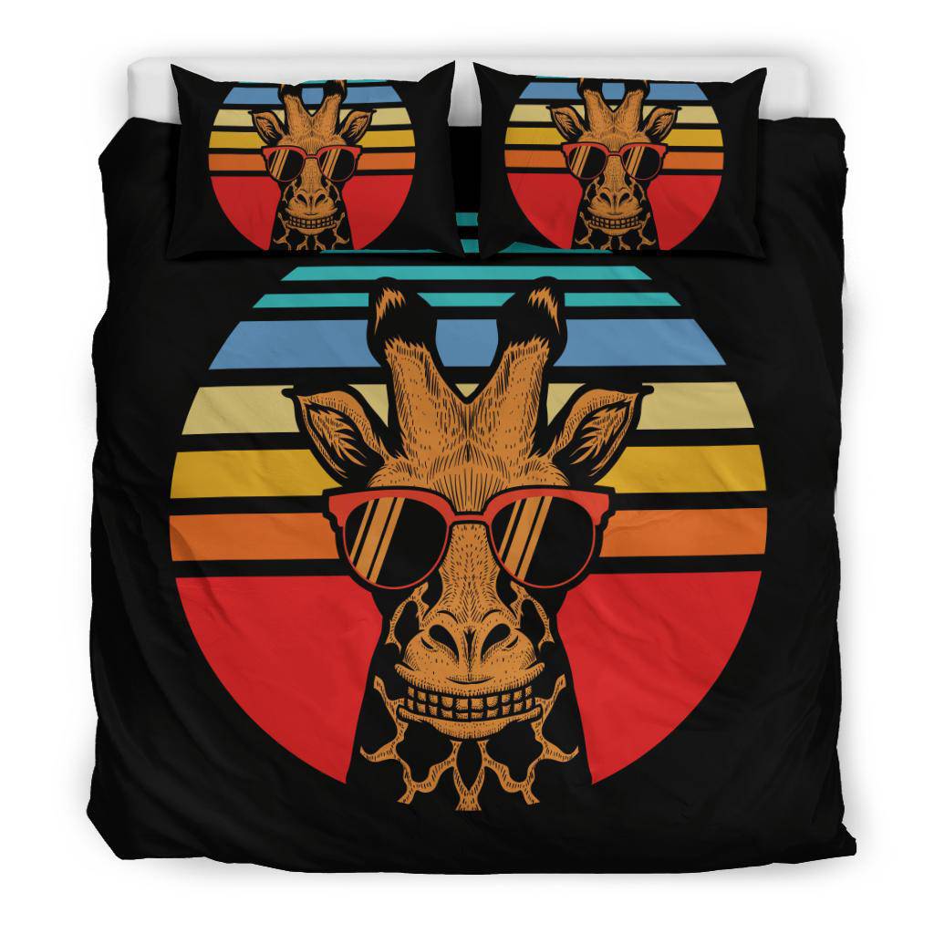 Retro Giraffe Sunset Bedding Set - Top Content | POD Collection | Free Shipping