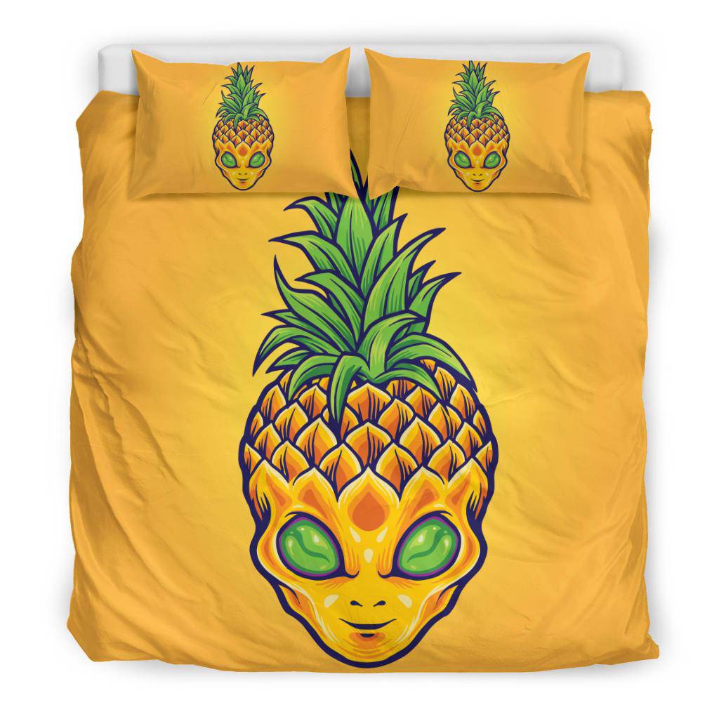 Alien Yellow Pineapple Bedding Set - Top Content | POD Collection | Free Shipping