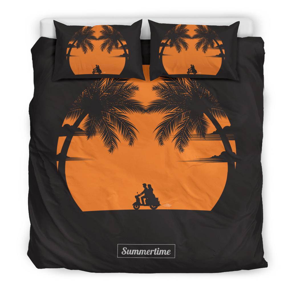 Couple Motorcycle Sunset Summertime  Bedding Set - Top Content | POD Collection | Free Shipping