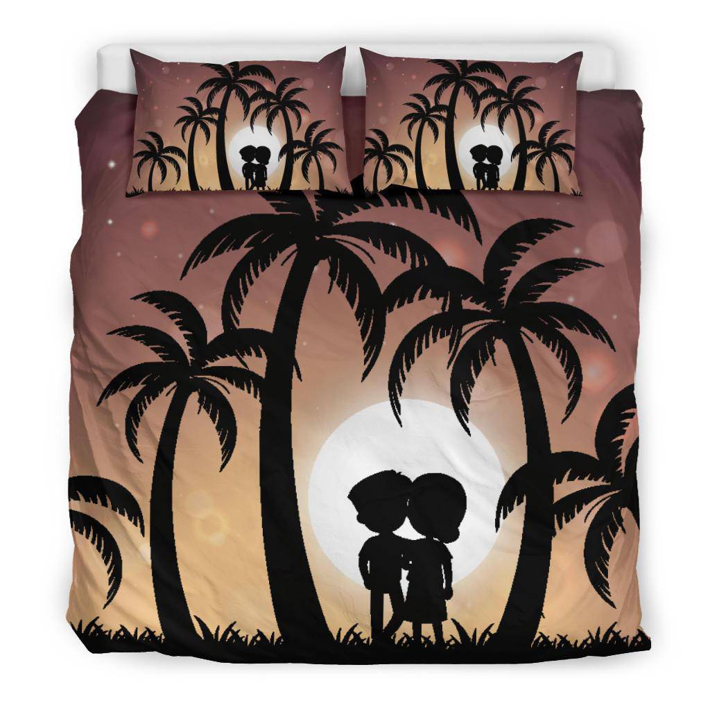 Couple Palms Sunset Love Bedding Set - Top Content | POD Collection | Free Shipping