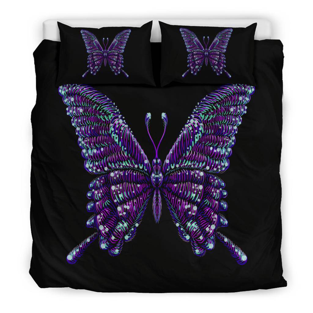 Butterfly Purple Blue Bedding Set - Top Content | POD Collection | Free Shipping