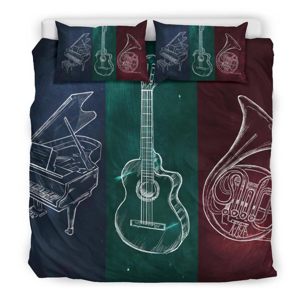 Musical Instruments Piano Guitar French Horn Bedding Set - Top Content | POD Collection | Free Shipping