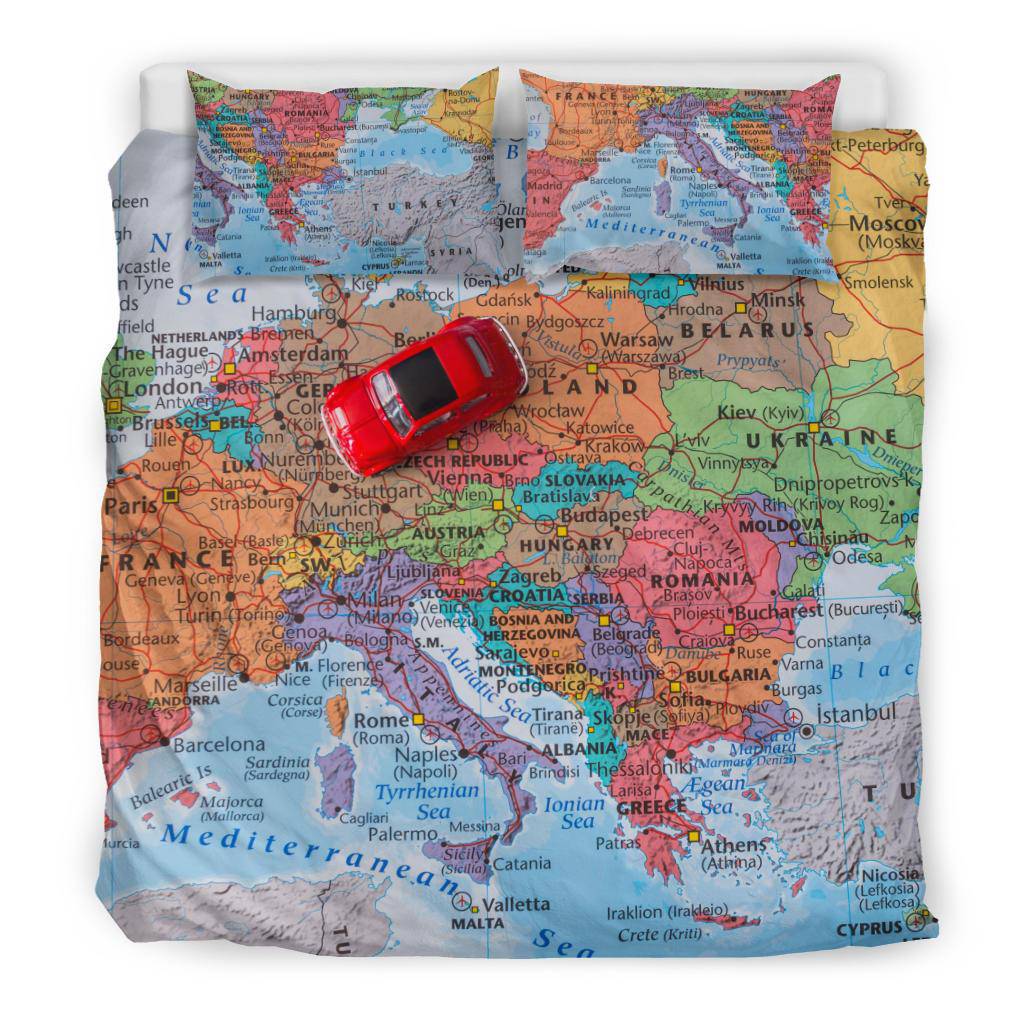 World Map Travel Bedding Set - Top Content | POD Collection | Free Shipping