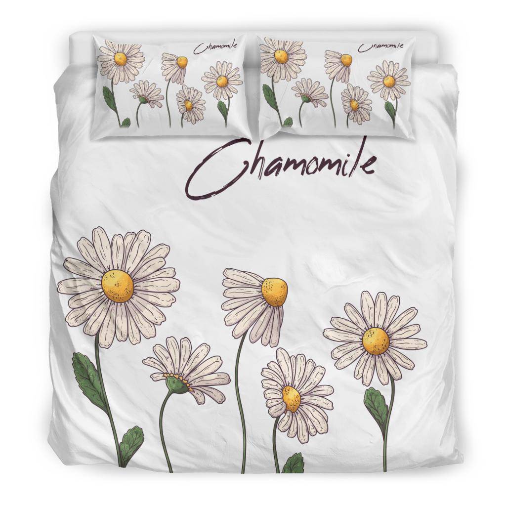 Chamomile Flower White Bedding Set - Top Content | POD Collection | Free Shipping