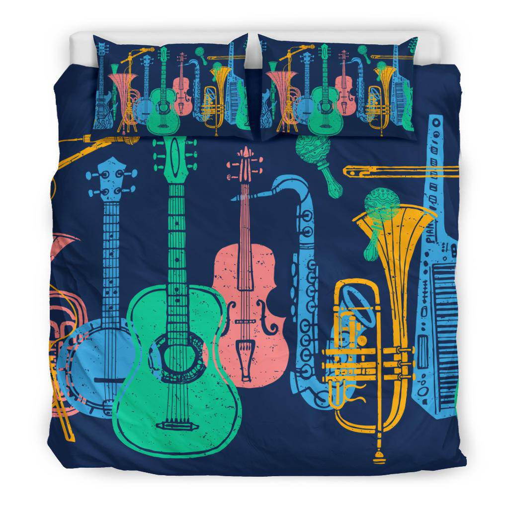 Colorful Musical Instruments Bedding Set - Top Content | POD Collection | Free Shipping