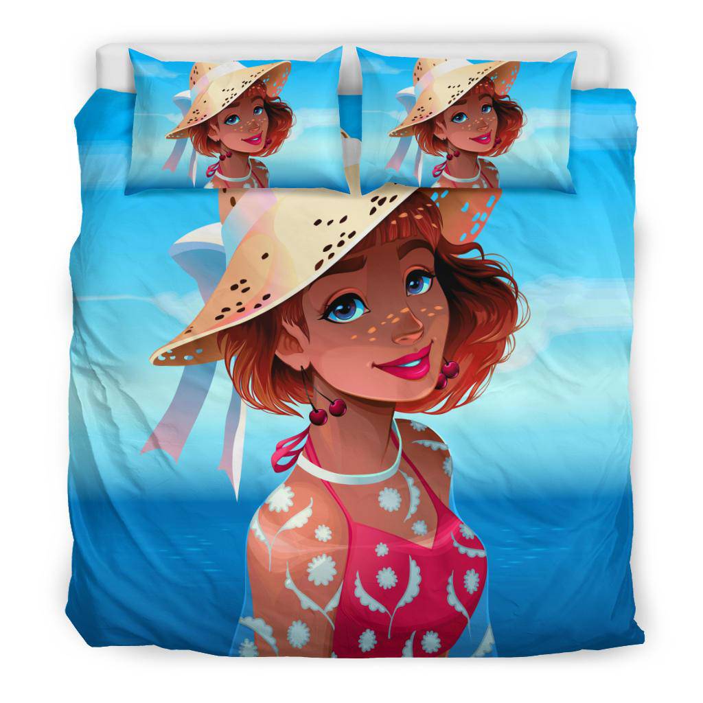 Portrait Beautiful Girl With Hat Bedding Set - Top Content | POD Collection | Free Shipping