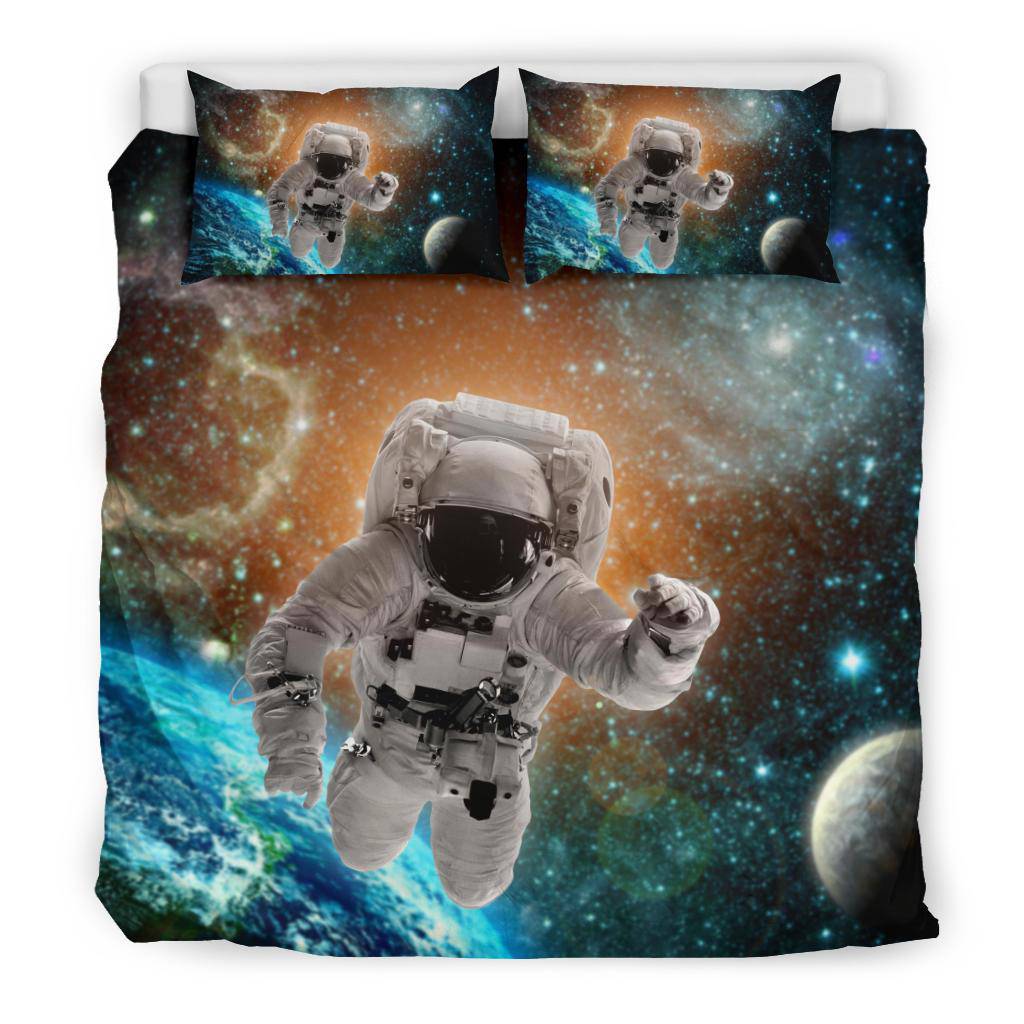 Astronaut Flies Space Earth Bedding Set - Top Content | POD Collection | Free Shipping