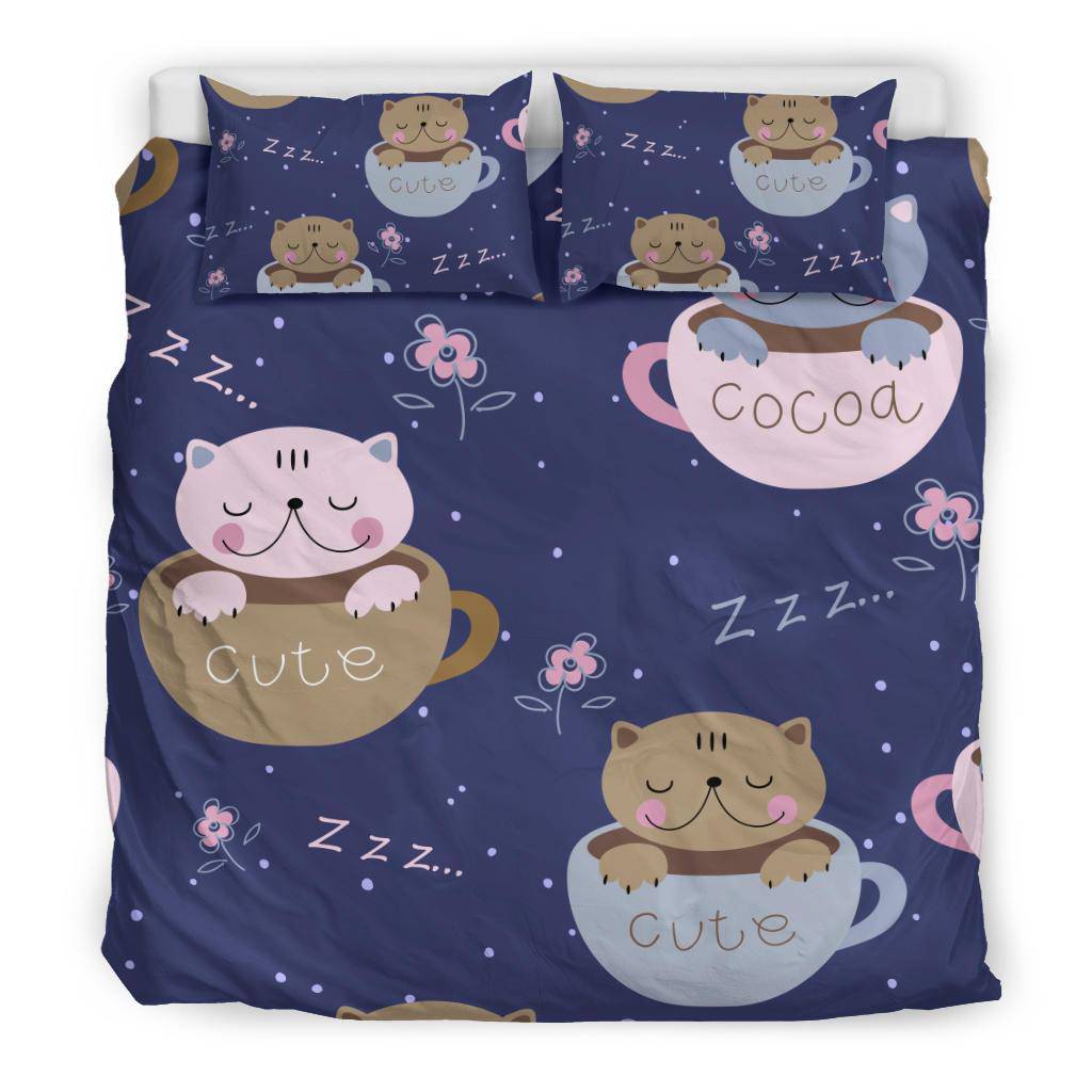 Cute Kittens Mugs Cocoa Bedding Set - Top Content | POD Collection | Free Shipping