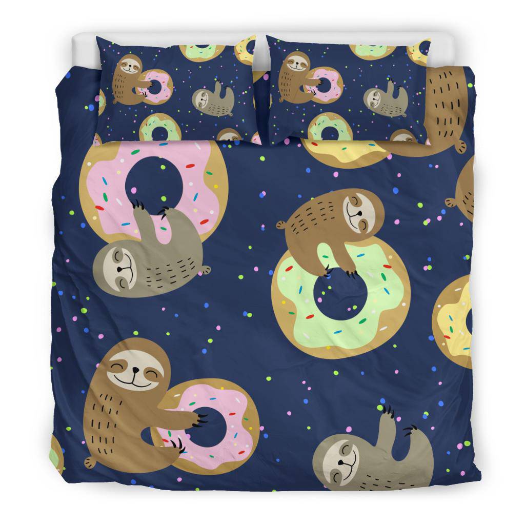 Cute Sloth Donuts Bedding Set - Top Content | POD Collection | Free Shipping