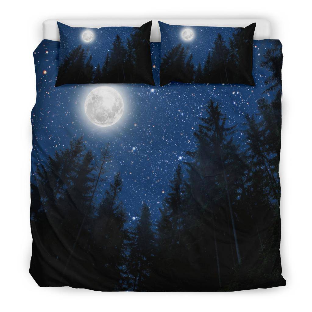 Full Moon Sky Full of Stars Forest Bedding Set - Top Content | POD Collection | Free Shipping