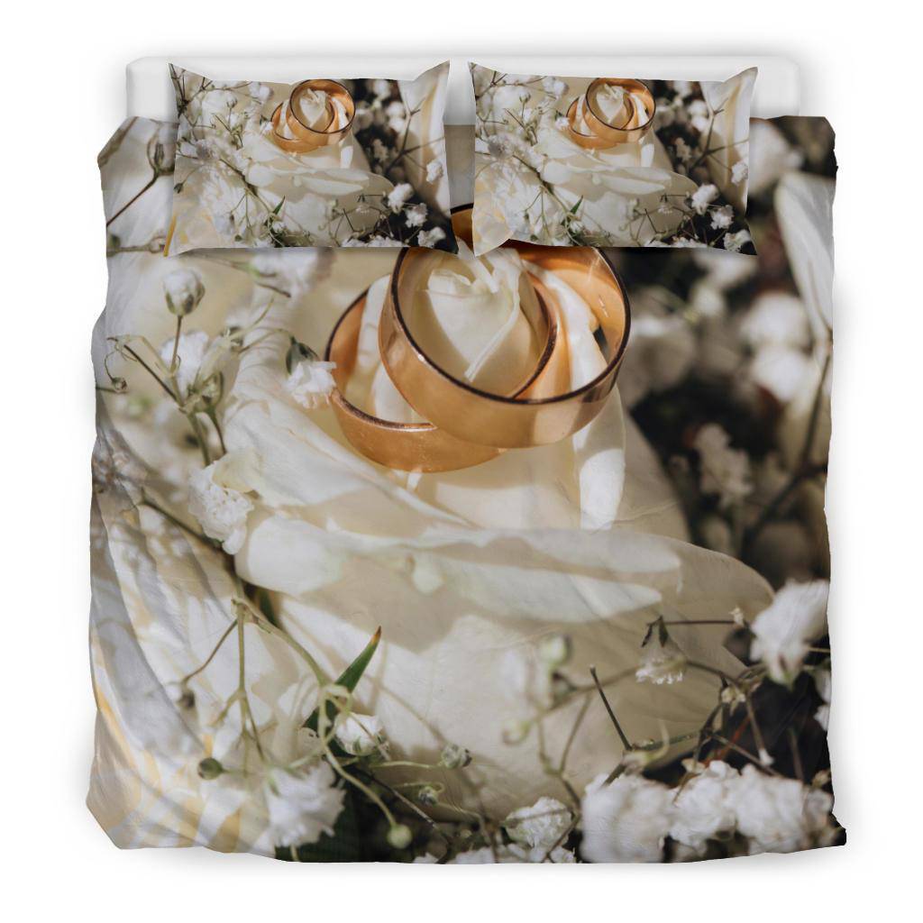 Golden Rings Wedding Gift Bedding Set - Top Content | POD Collection | Free Shipping