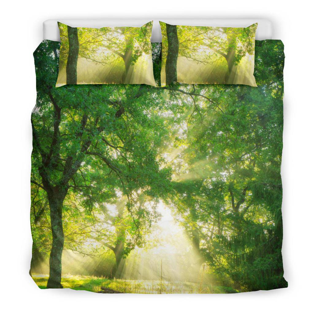 Green Forest Trees Nature Bedding Set - Top Content | POD Collection | Free Shipping