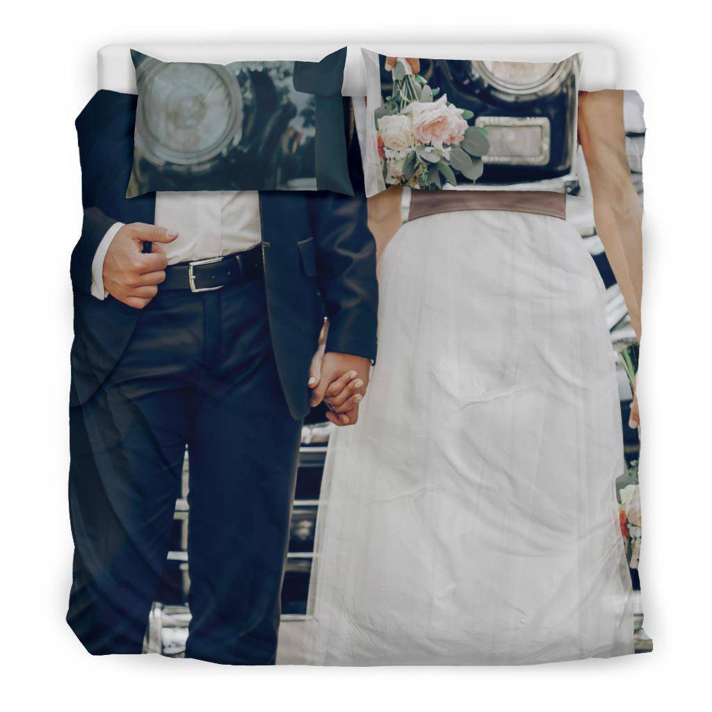 Groom Bride Newly Married Wedding Gift Bedding Set - Top Content | POD Collection | Free Shipping