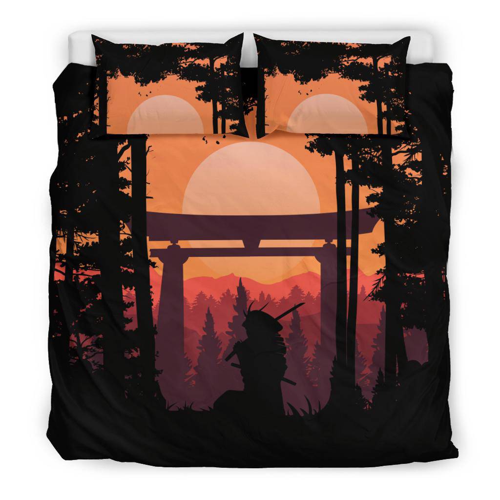 Japanese Samurai Sunrise Bedding Set - Top Content | POD Collection | Free Shipping