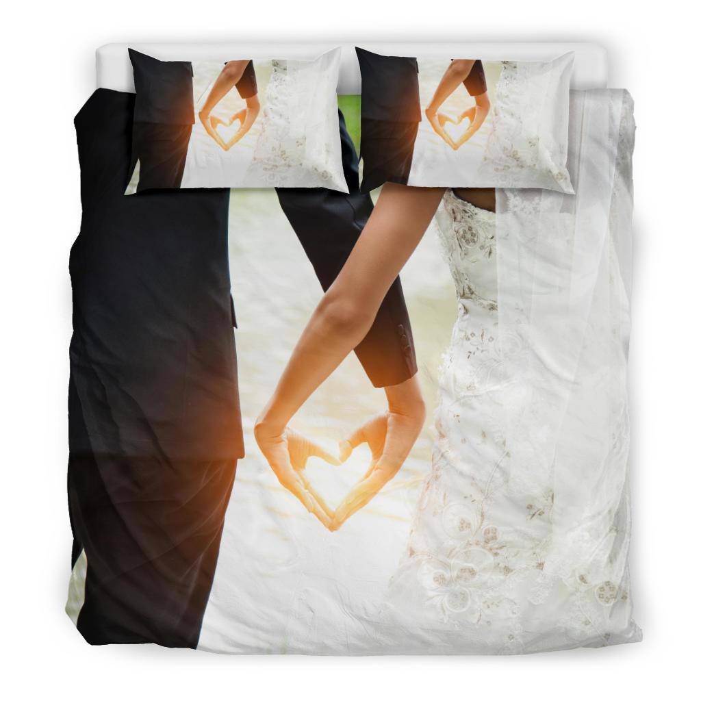 Love Wedding Day Gift Bride and Groom Bedding Set - Top Content | POD Collection | Free Shipping