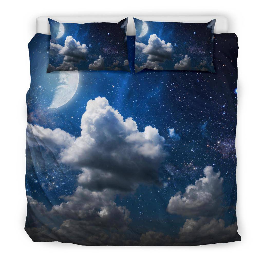 Night Sky Moon Stars Clouds Universe Bedding Set - Top Content | POD Collection | Free Shipping