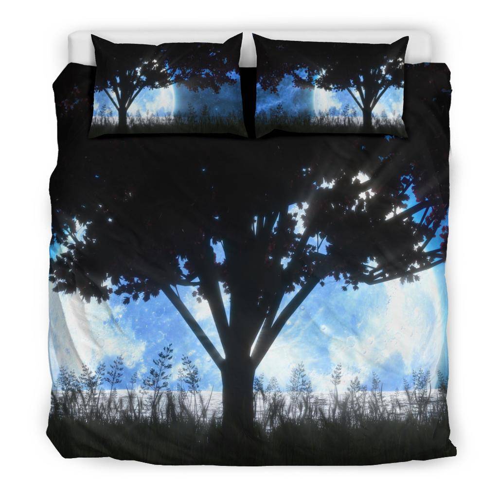 Silhouette Tree Sea Moon Night Sky Bedding Set - Top Content | POD Collection | Free Shipping