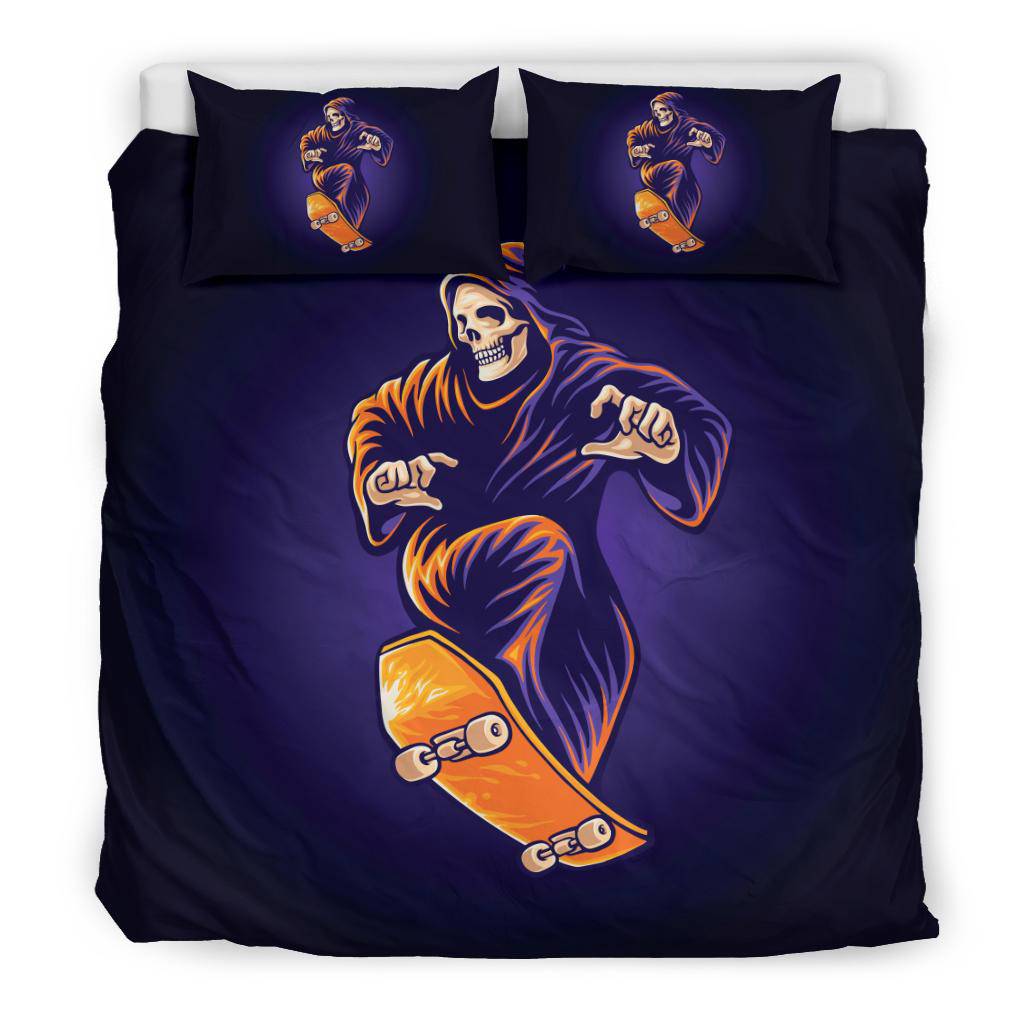 Skate Reaper Skeleton Scary Bedding Set - Top Content | POD Collection | Free Shipping