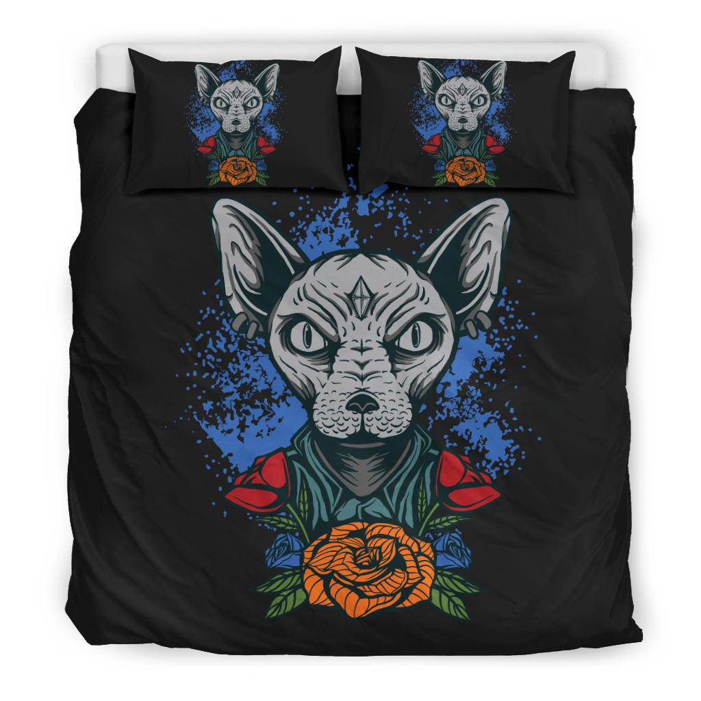 Sphynx Cat Roses Bedding Set - Top Content | POD Collection | Free Shipping