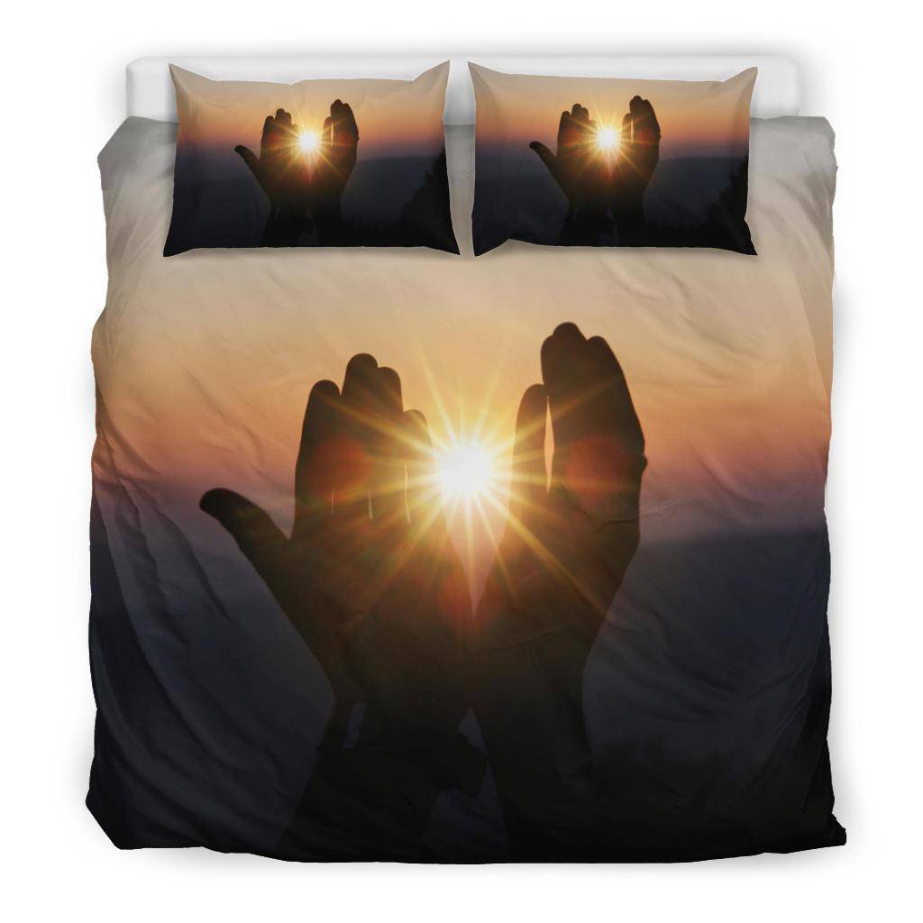 Sunrise Spiritual Hands Sun Bedding set - Top Content | POD Collection | Free Shipping