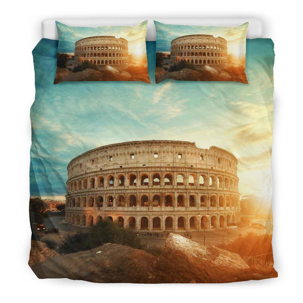 Roman Colloseum Amphitheater Travel Rome Sunset Photography Bedding Set - Top Content | POD Collection | Free Shipping