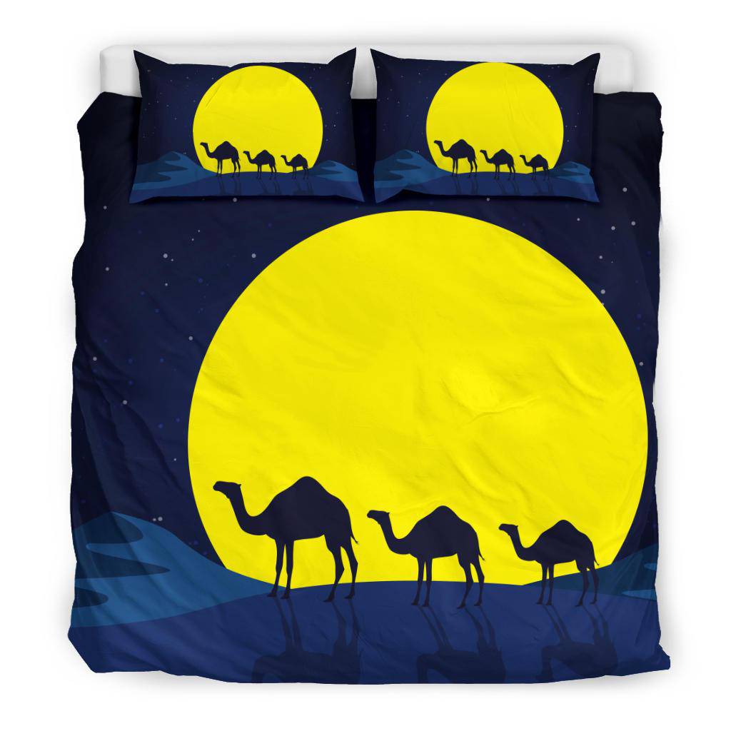 Camels Desert Night Moon Sky Stars Bedding Set - Top Content | POD Collection | Free Shipping