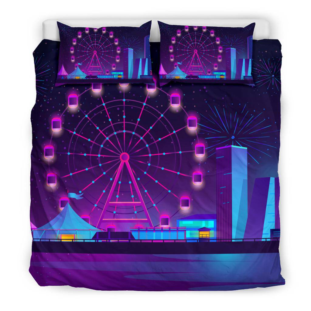 Carnival Fireworks City Night Sky Bedding Set - Top Content | POD Collection | Free Shipping