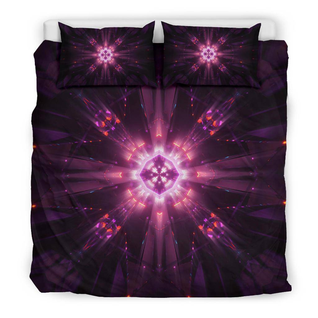 Colorful Neon Laser Pink Cosmic Bedding Set - Top Content | POD Collection | Free Shipping