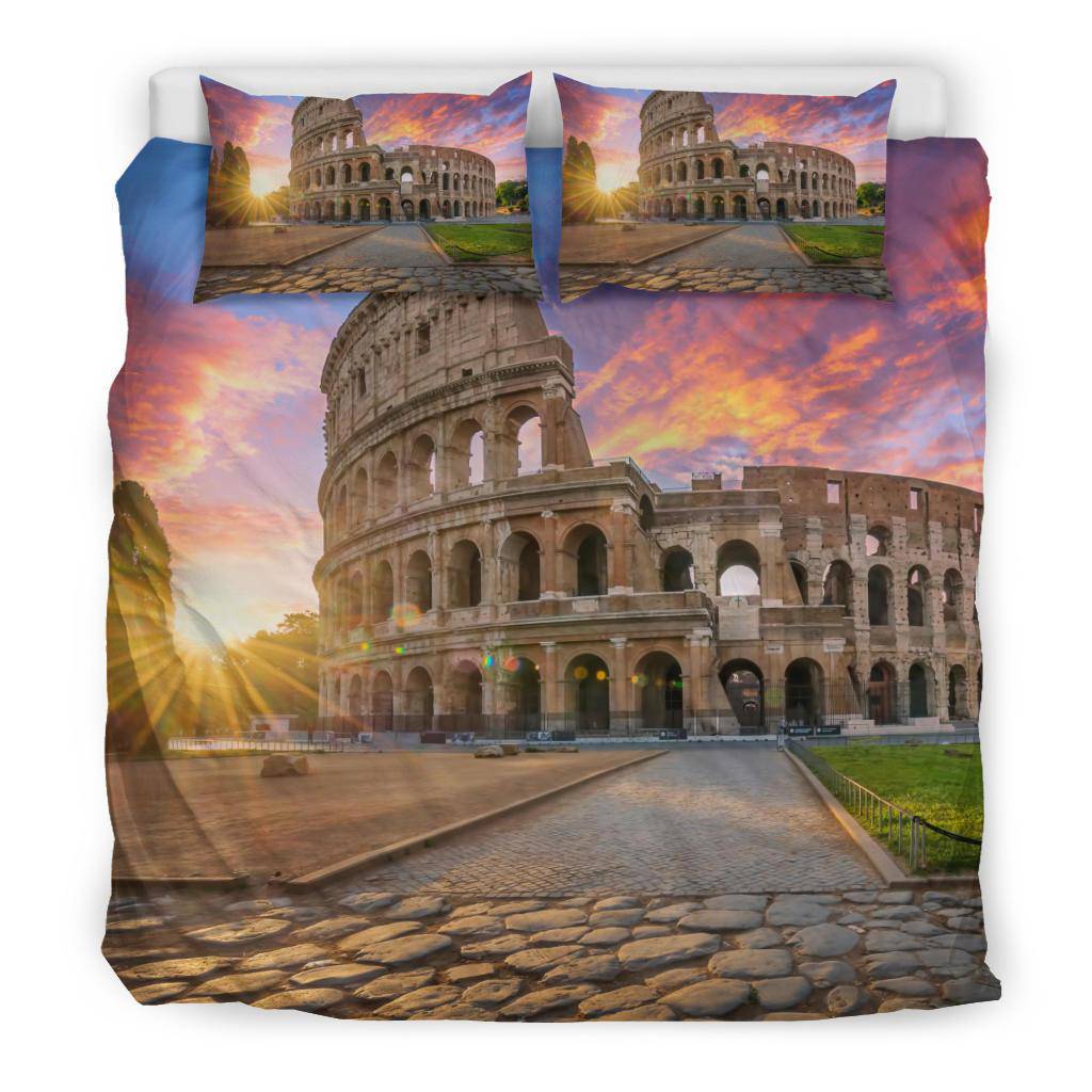 Colosseum Rome Italy Sunrise Morning Sky Bedding Set - Top Content | POD Collection | Free Shipping