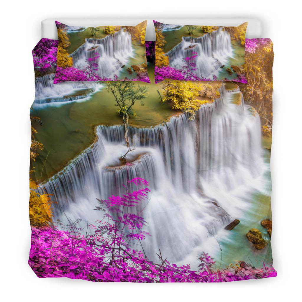 Waterfall Colorful Leaves Trees Nature Bedding Set - Top Content | POD Collection | Free Shipping