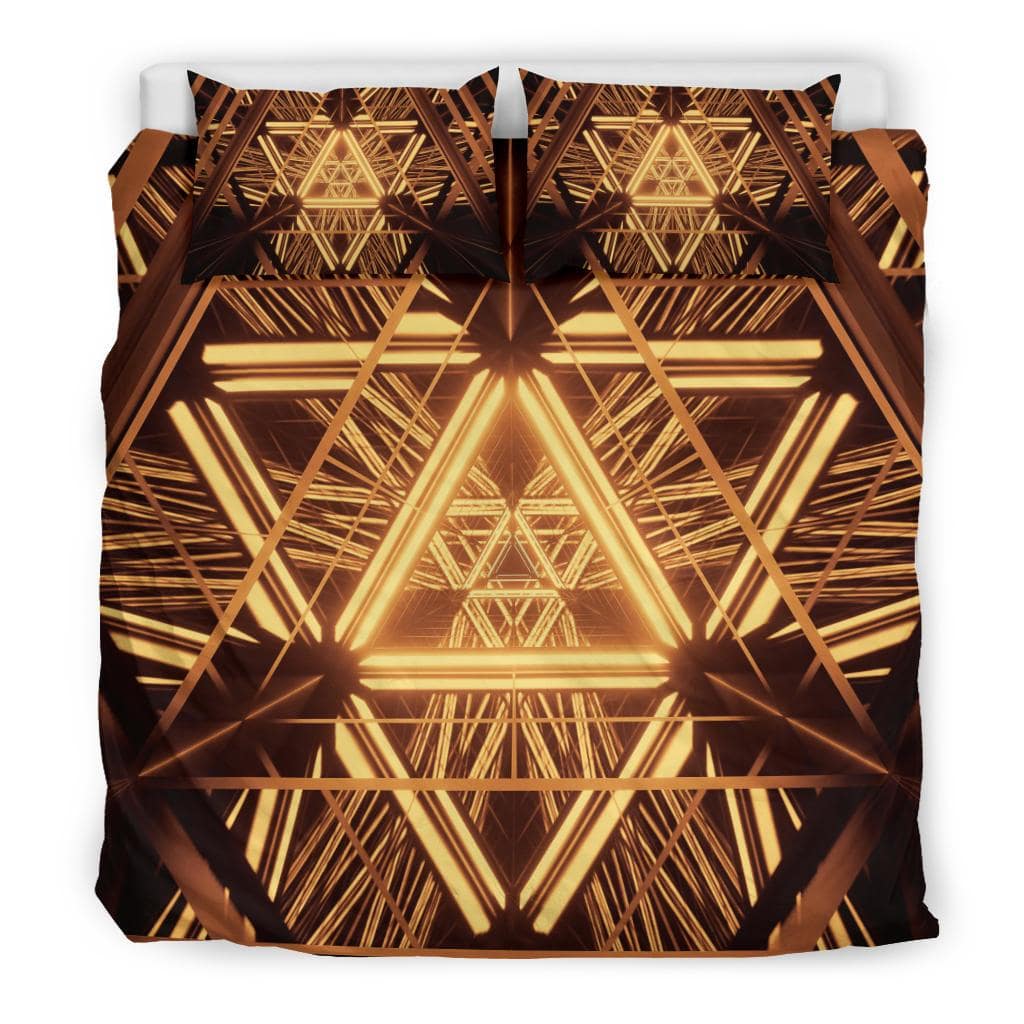 Cosmic Golden Lights Laser Bedding Set - Top Content | POD Collection | Free Shipping