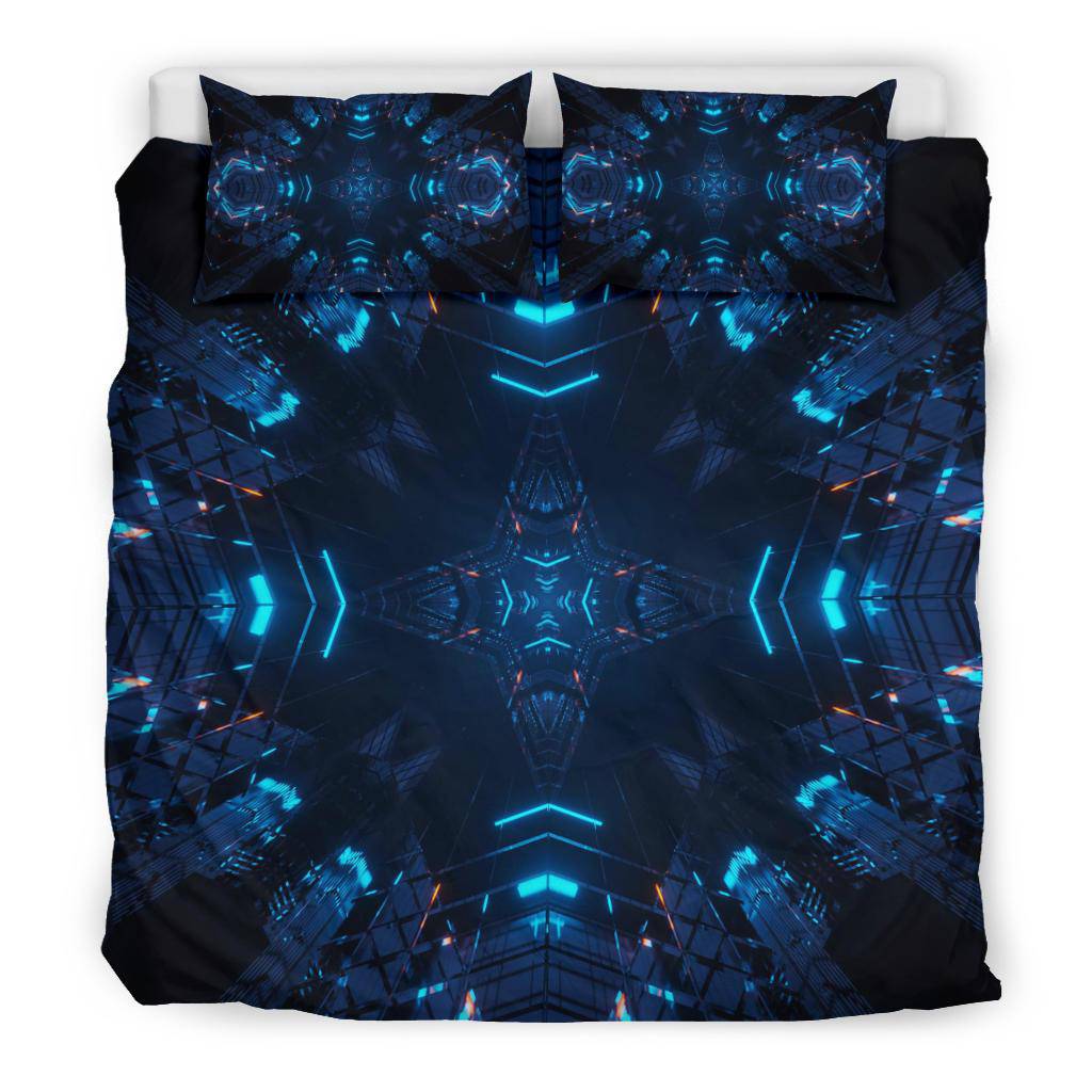 Cosmic Laser Lights Blue Illusion Bedding Set - Top Content | POD Collection | Free Shipping