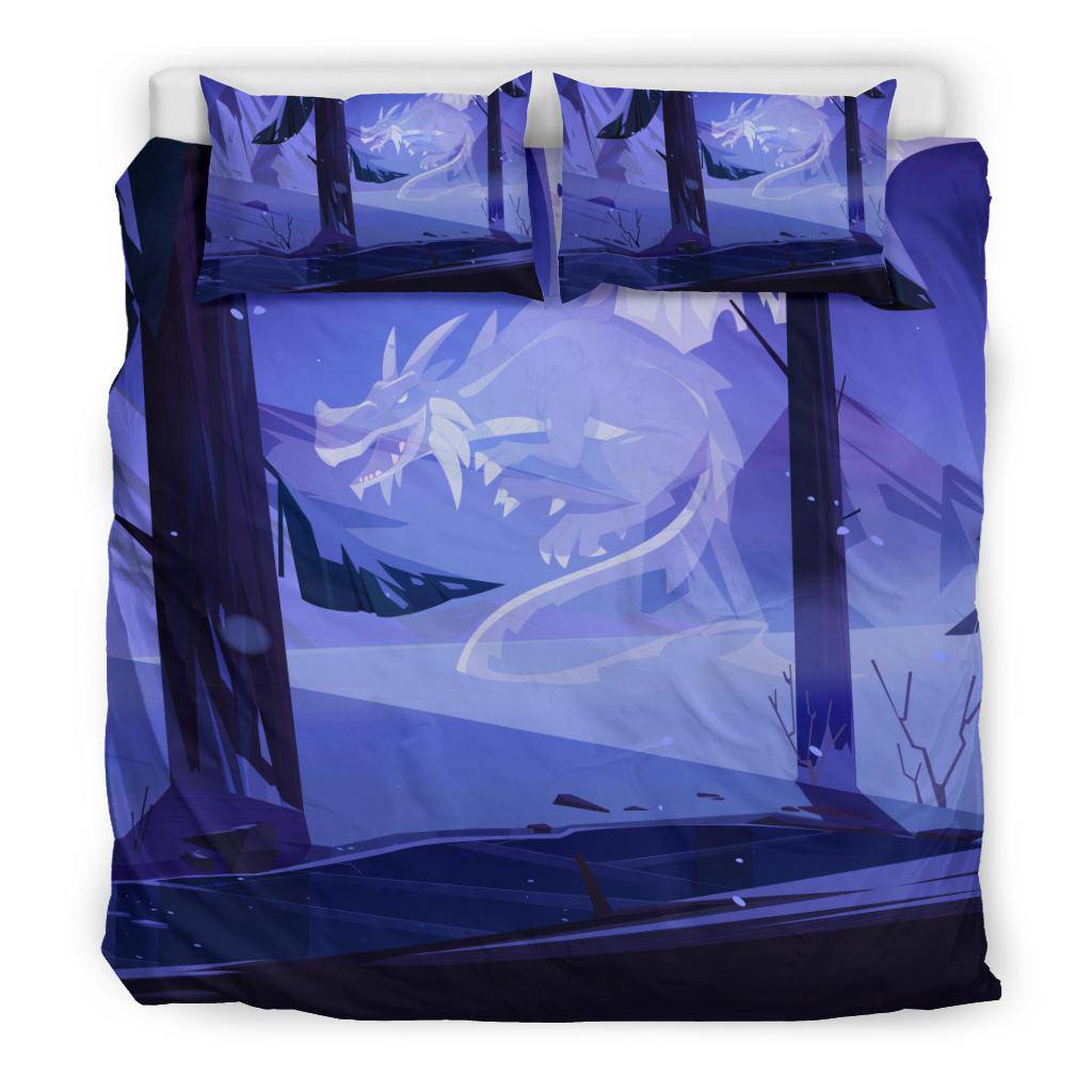 Dragon Ghost Night Winter Forest Bedding Set - Top Content | POD Collection | Free Shipping